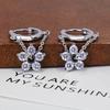 Korean S925 Silver-Plated Flower Earrings: Trendy Sparkling Diamond Studs with Luxurious Style for Women