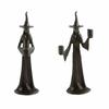 Elegantní svícen Čarodějnice - Unikátní černá halloweenská dekorace do interiéru, Stolní středový prvek, Výloha