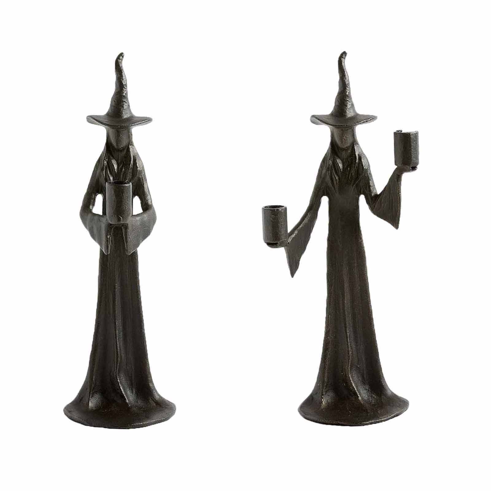 

Elegant Witch Candle Holder - Unique Black Halloween Decor Indoor, Table Centerpiece, Window Display One Size