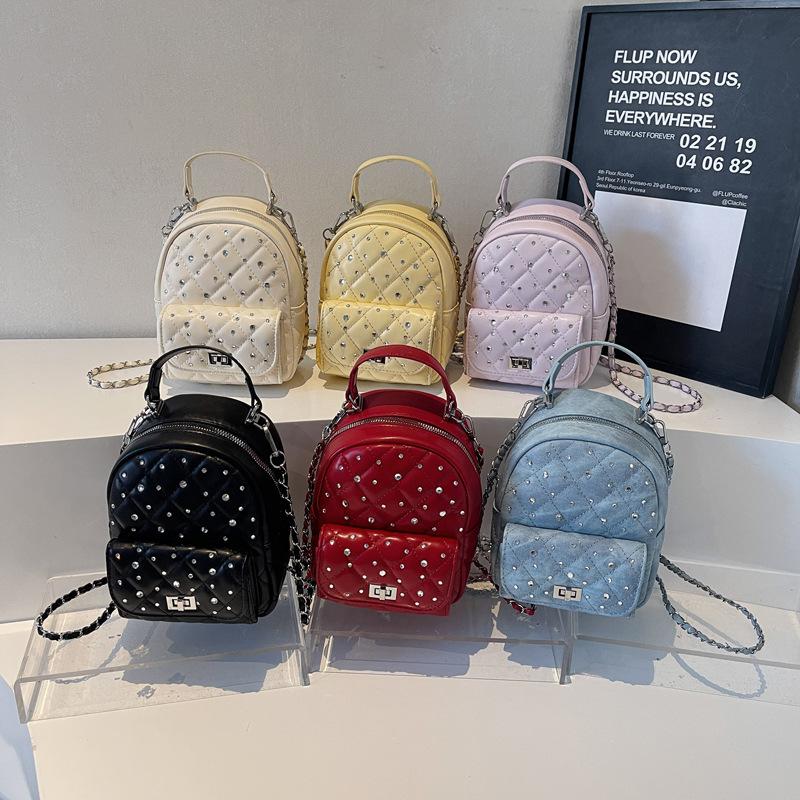 Rhombus Embroidery Thread Gypsy Star Fashion Versatile Trend Simple Small Bag High Sense Niche Design Portable Backpack Bag