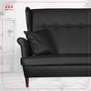 Sofa Wing Sofa Eco Leather Scandinavian Non-folding Family Meble Black