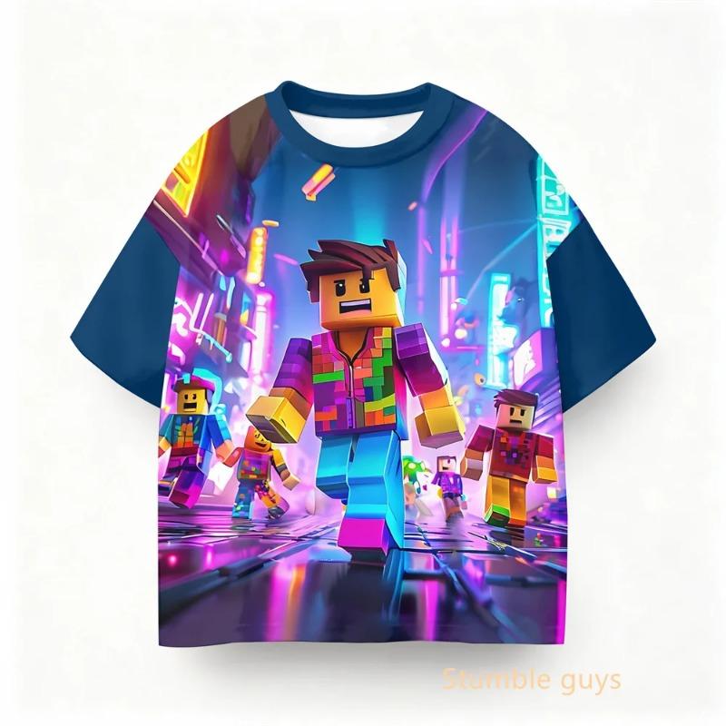 Summer Kids Roblox Game Anime T-shirt Boys Clothes Girls Summer Wear