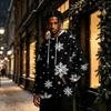 Men's Christmas Print Lined Pullover Hoodie Long Sleeve Sweatshirt