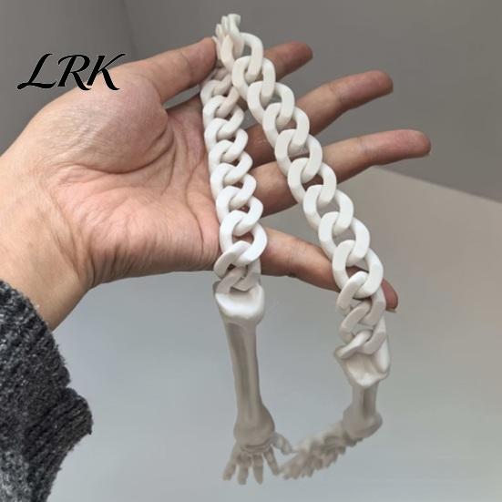 Halloween Necklace Gothic Skeleton Hand Necklace, Punk Cosplay Skull Claw Palm Choker, Costume Jewelry for Men Women