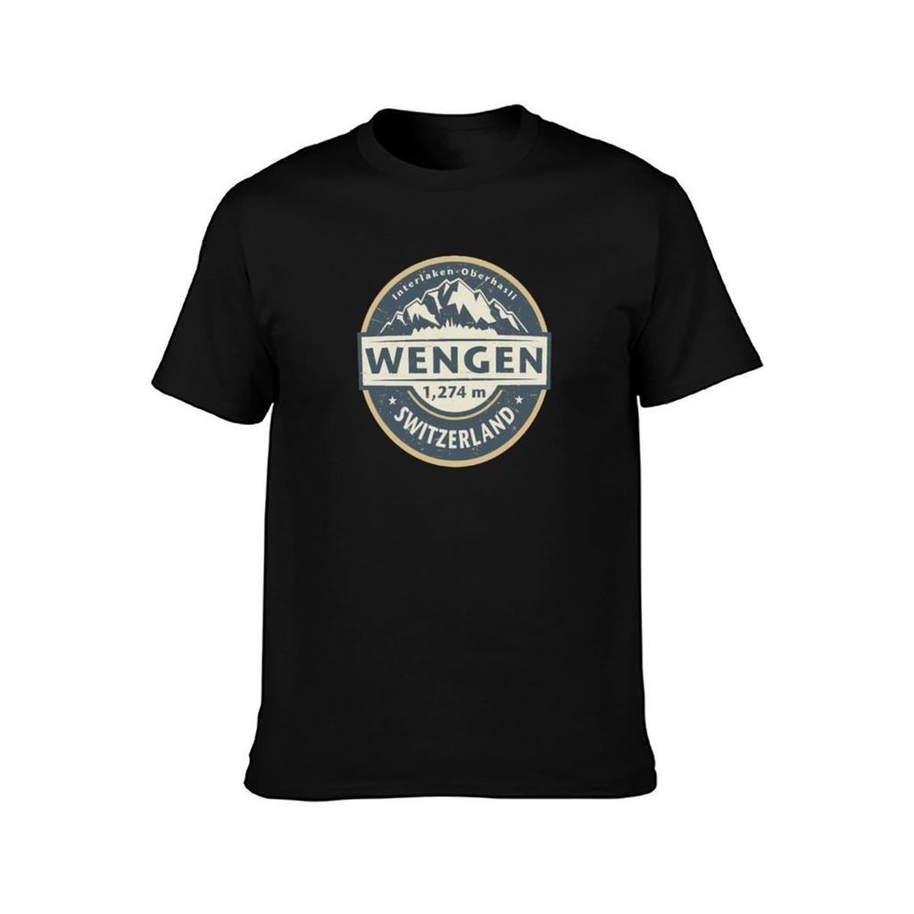 Wengen Schweiz T-Shirt Retro Grafikdruck T-Shirt