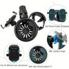Stroller Cup Holder With Phone Holder, 3-in-1 Universal Bottle Holder, Double Drink Holder With 360-degree Rotatable Walker Phone Holder