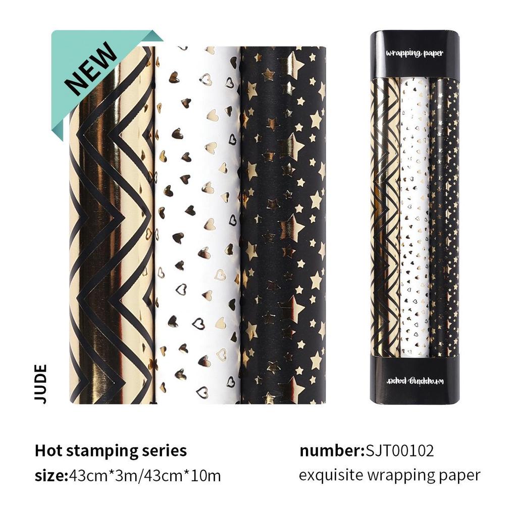 Black Gold Polka Dot and Crown Large Gift Wrapping Paper
