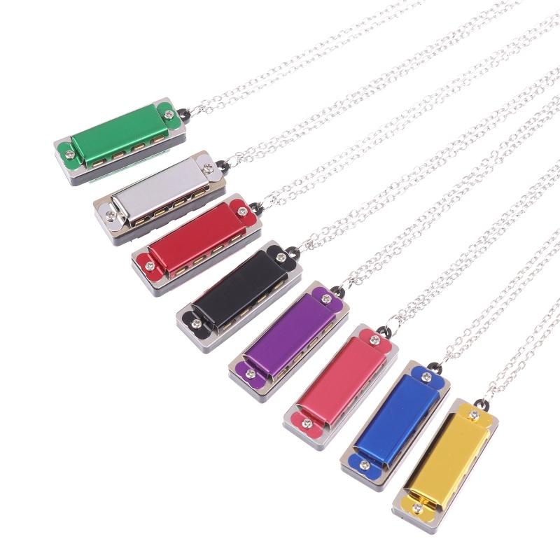 4-Hole 8-Tone Mini Necklace Harmonica Musical Instrument Toys For Kids Children'S Elementary School Entrance Music Toy Gift