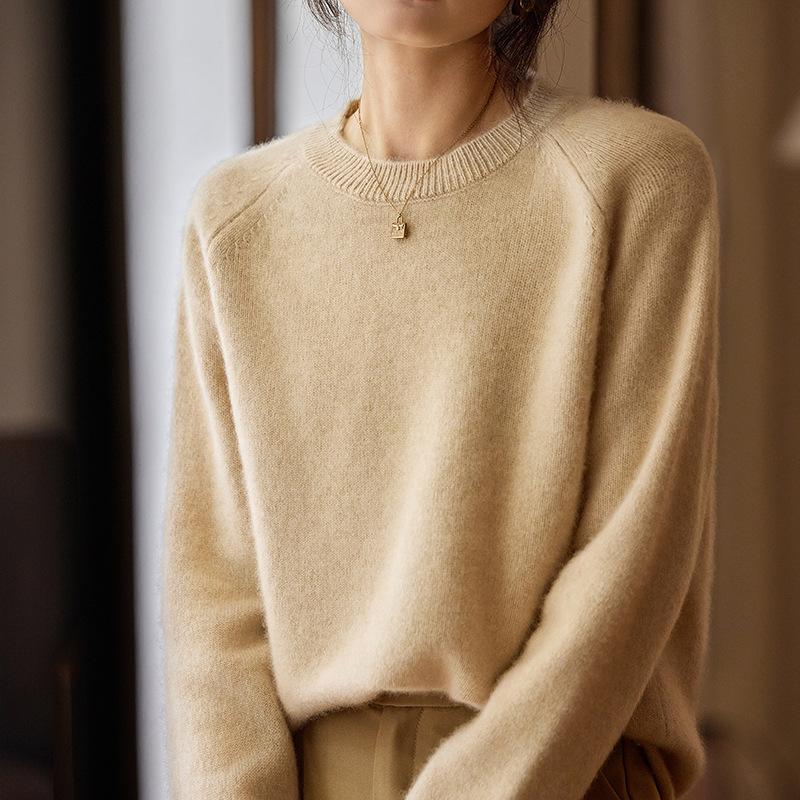 Spring Wide Round Neck Wool Solid Color Knitted Sweater Wool Thin Backing Shoulder Wool Batch Tide