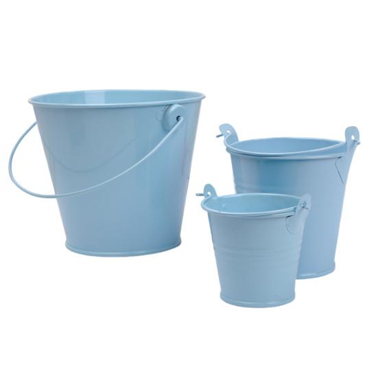 3Pcs Miniature Tin Bucket 1/12 Scale Hanging Small Bucket Multi-purpose Metal Bucket with Handle Dollhouse Accessories