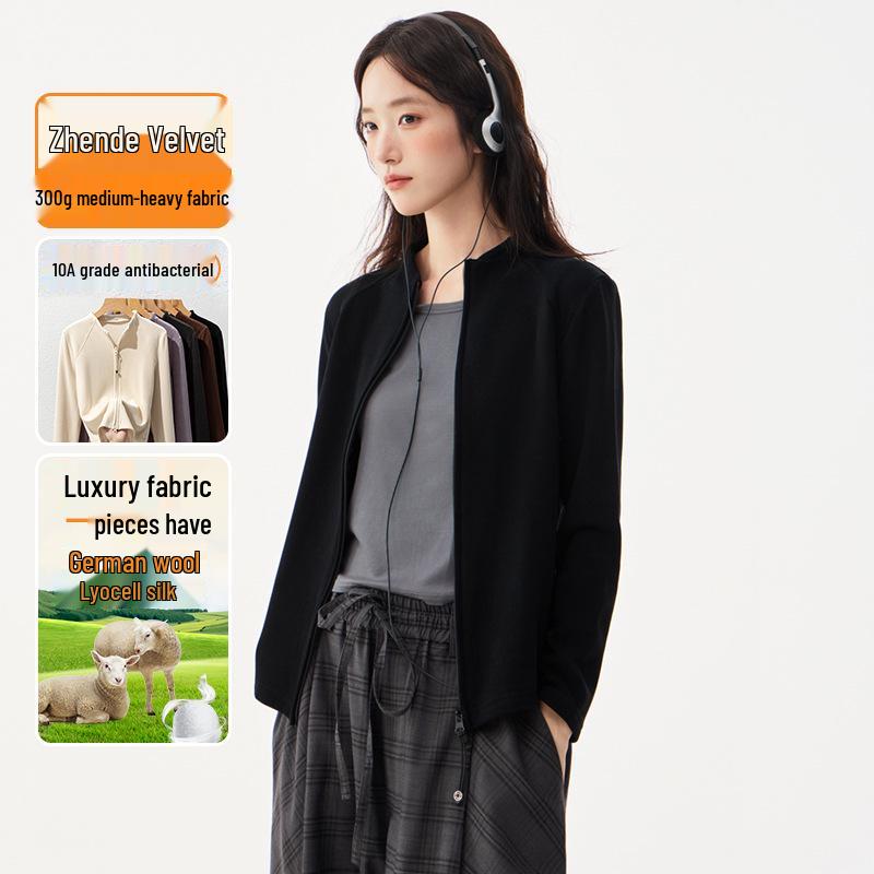 Women's Thickened Double-Sided Fleece Hoodie: Zip-Up, Slim-Fit Cardigan for Autumn & Winter
