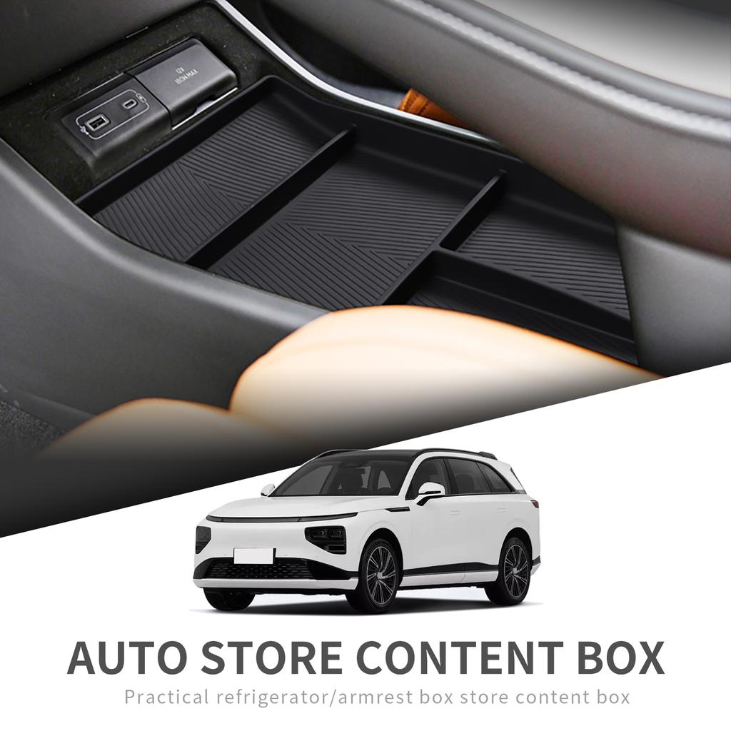 for Xpeng G9 2023 2024 2025 Center Console Storage Box Car Central Lower Layer Tray Silicone Organizer Accessories Tidying