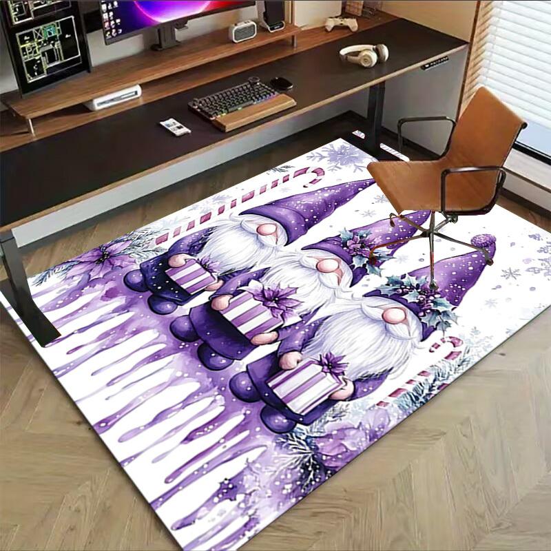 1PC Gnomes Winter Anti-slip carpet, suitable for Office, bedroomand playrooms. It can also be used as a sofa footrest cover-R99
