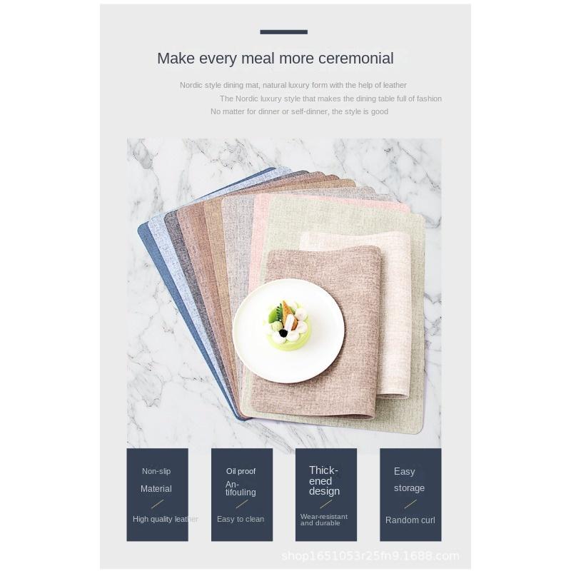 6PCS waschbare Tischsets rutschfeste wärmeisolierende PVC-Tischset für Esstisch Küchenzubehör