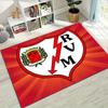 Rayo Vallecano Football Team Crest Area Rug, Colorful Shield Logo Floor Mat, Non Slip Carpet Home Decor