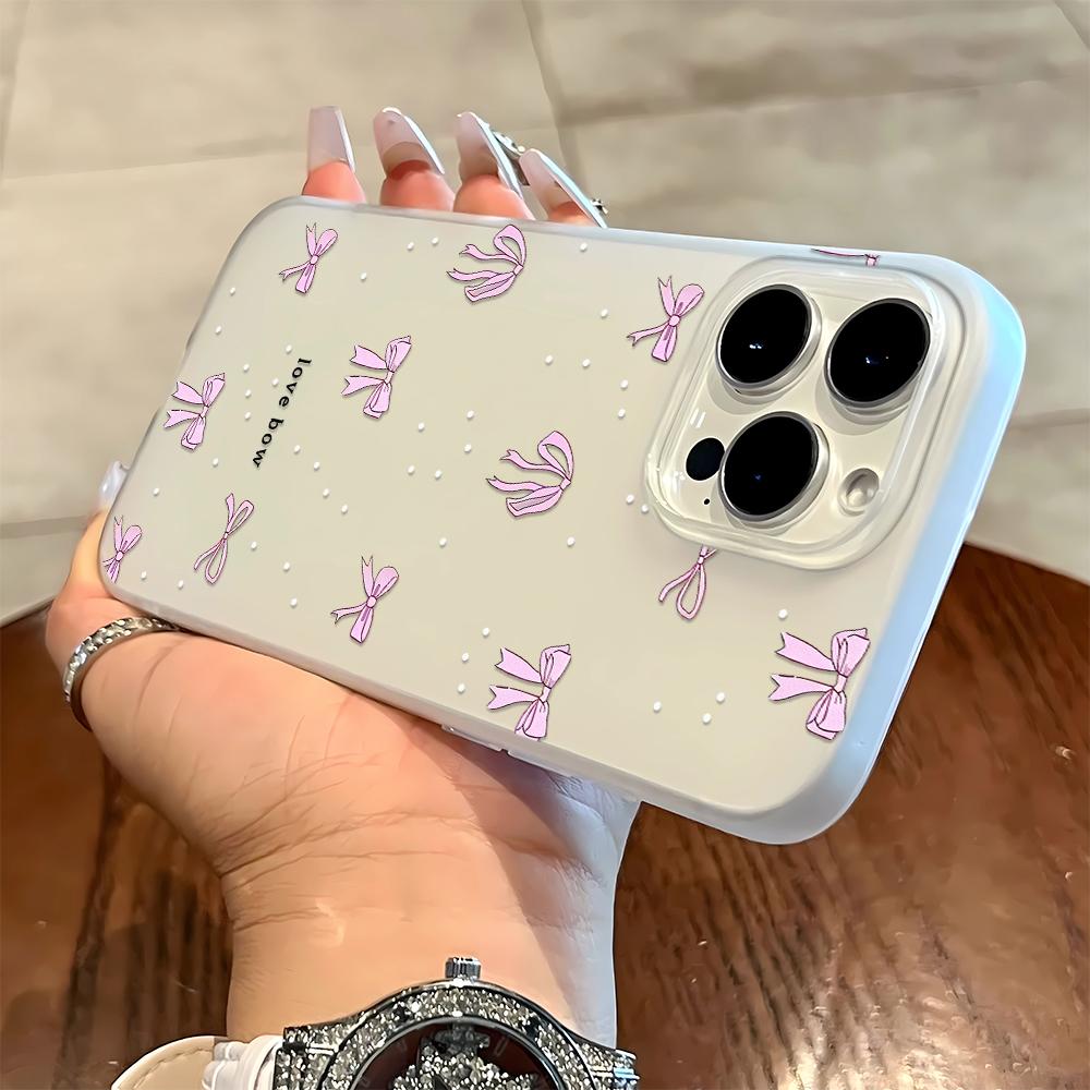 

Pink Bow Phone Case For IPhone 17 17 Air 16 15 Plus 15 14 13 12 11 Pro Max Anti-Drop Cover Fundas iphone 11 Pro