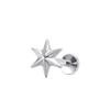 Six Pointed Star Anodized Plated ASTM F136 Titanium Labret Top Lip Ring Body Piercing Jewelry Helix Earrings