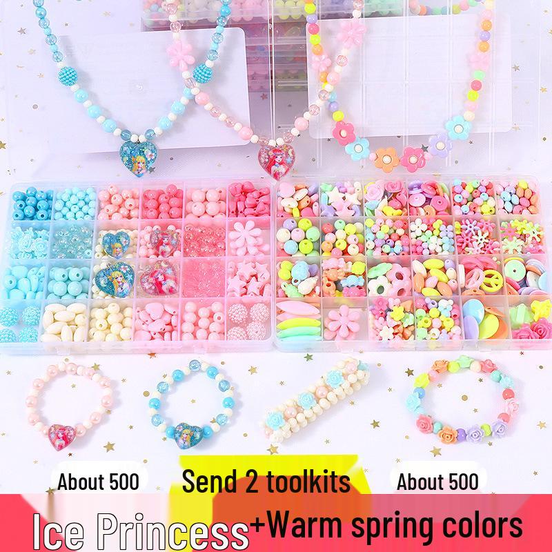 Beaded Toy Kit for Girls: DIY String Beads for Handmade Necklaces - Educational Birthday Gift