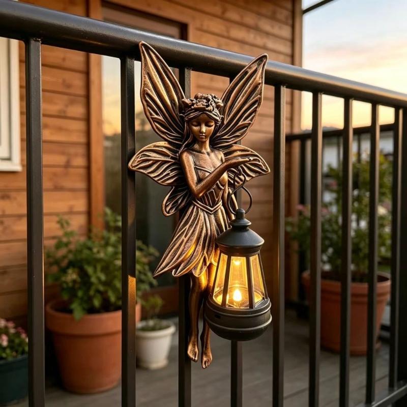 Garden Decorative Wall Sconce with Sunlight Charging for Porch Yard Tree Branch or Entryway, Outdoor Decor Piece Home Accent
