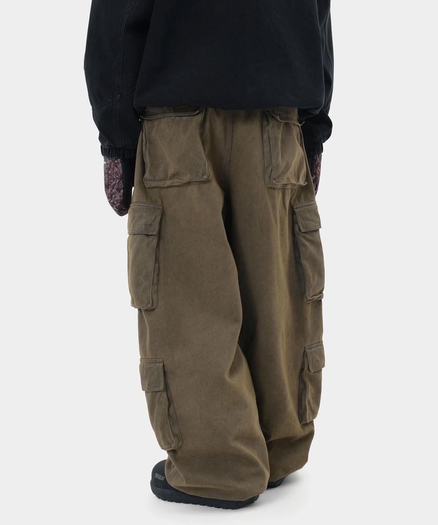 DIMITO Denim Multi Cargo Pants (Wide Fit Lv.2) Dw Brown