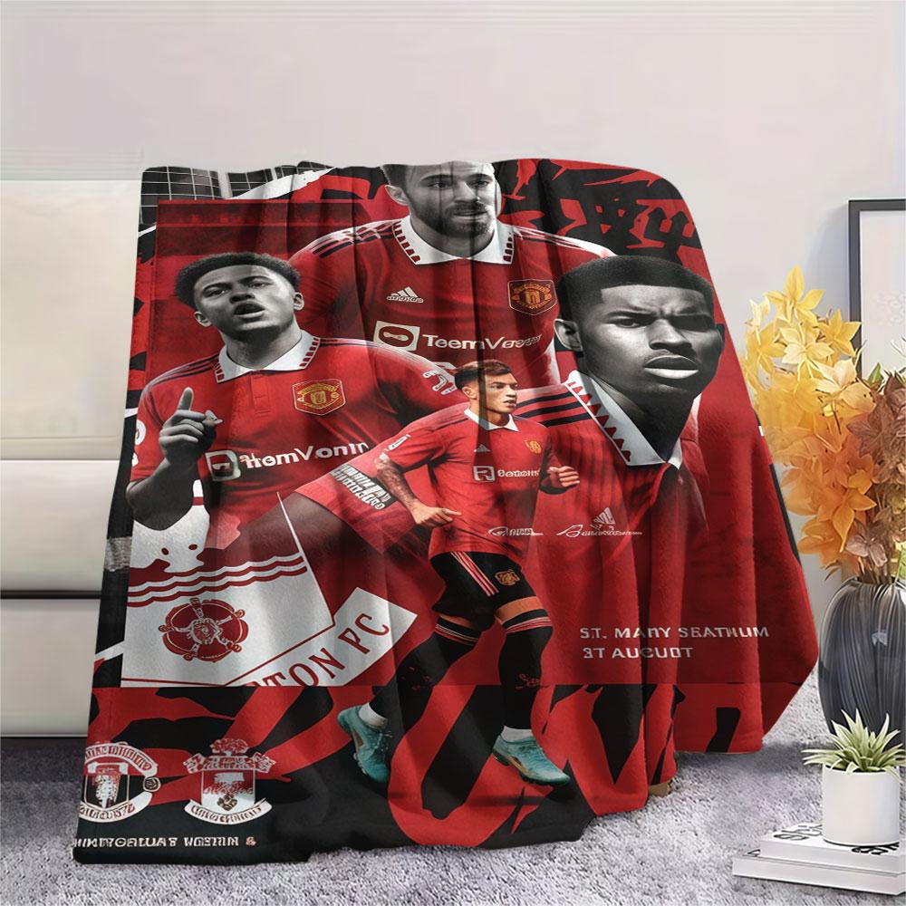 Red MUFC Glory Blanket, High Quality Comfortable for All Seasons, Home Decor, Warmth and Comfort