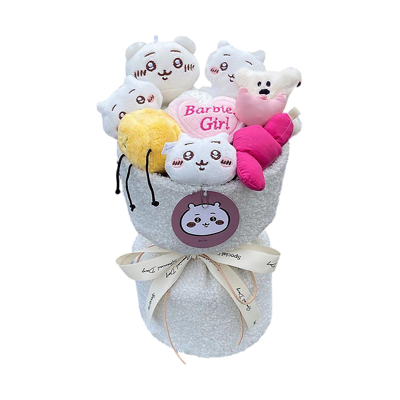 Букет из плюшевых кукол Мультяшная плюшевая кукла One Size розовый