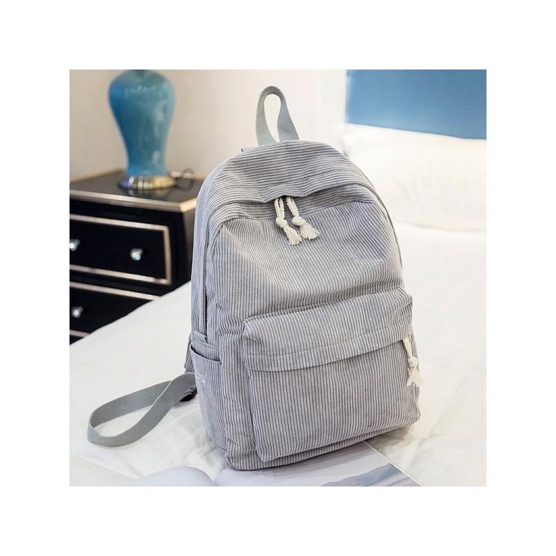 grey corduroy backpack
