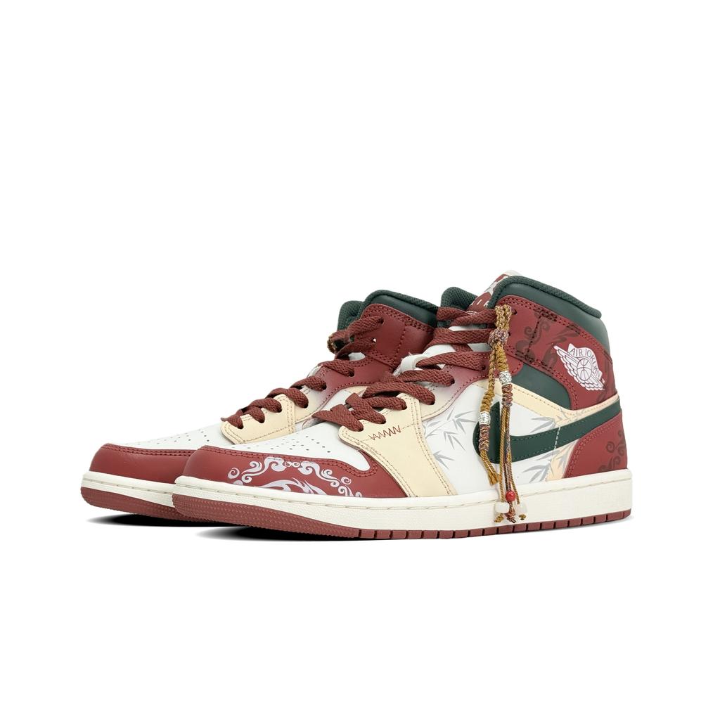 Jordan Air Jordan 1 Pelle Mid top Vintage Scarpe da Basket Uomo Giallo Rosso DQ8426-105(Team1449-)