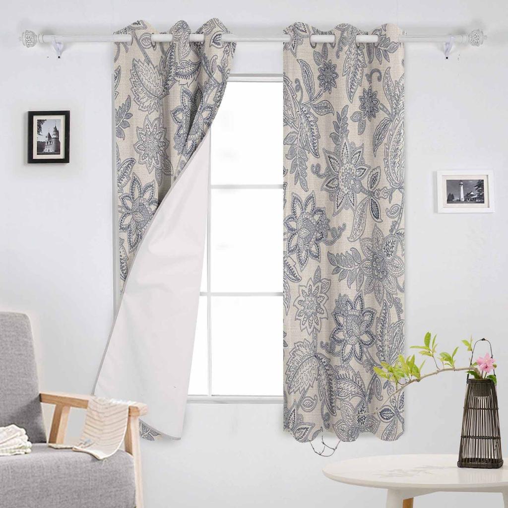 Vintage Blumenmuster Verdunkelungsvorhänge für Wohnzimmer Schlafzimmer Fensterdekoration Jalousien Vorhänge