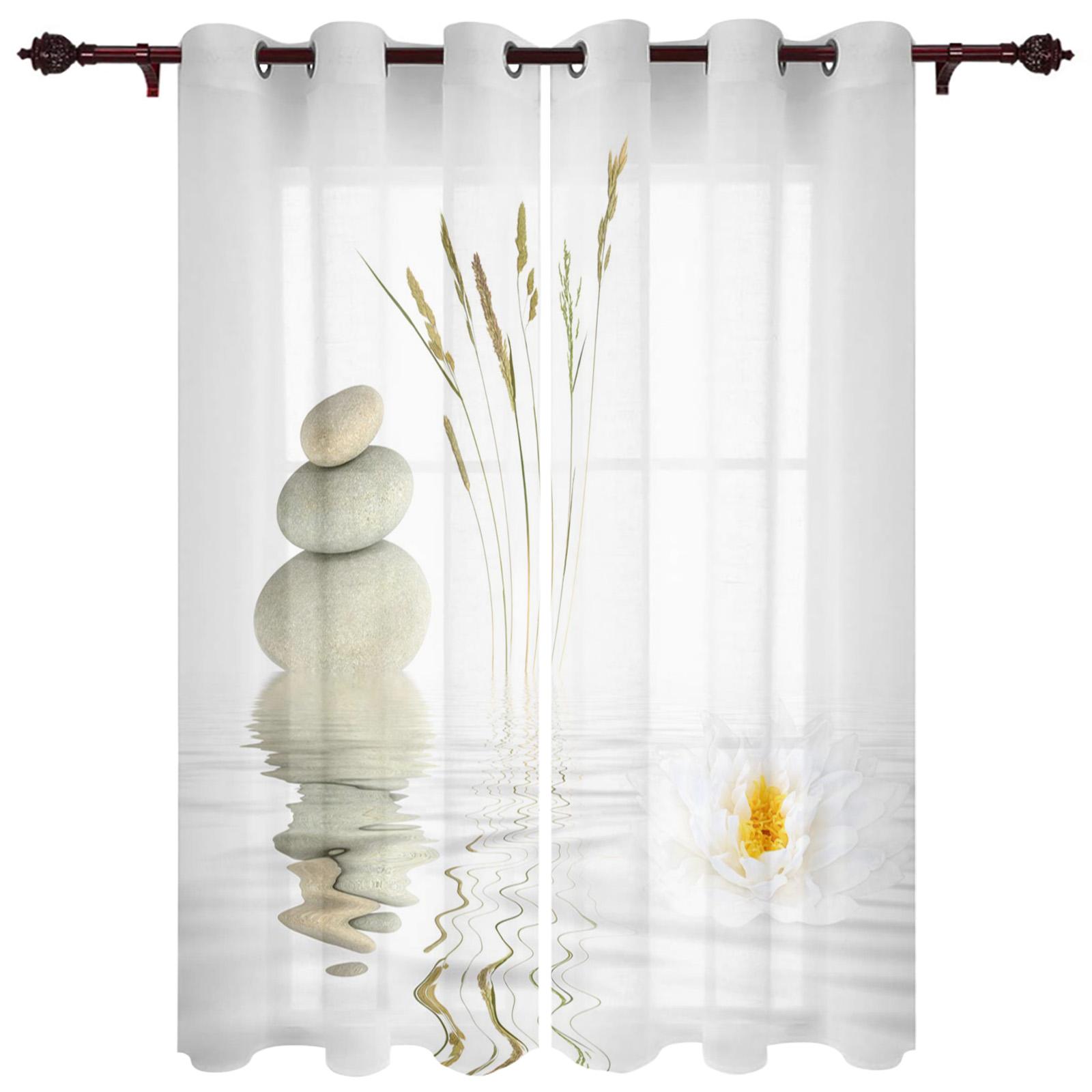 Шторы на окна Zen Stones White Lotus Home Decor Шторы для спальни Шторы на кухню Шторы — фото 16