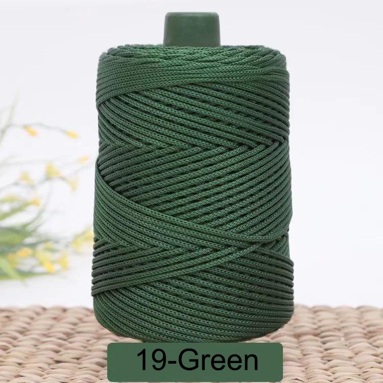 3mm farbiges gedrehtes gewebtes Seil, Hohlfaden-Handwerk Polyester Makramee-Seil, Schwarzes Garn zum Häkeln, Häkelgarn für Stricker