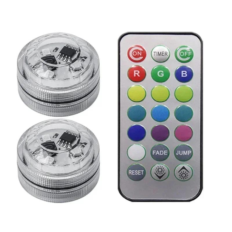 1/10PCS Wireless Adhesive LED Car Interior Ambient Light Remote Control Decor Auto Roof Foot Atmosphere Lamp Bicycle Tail Light