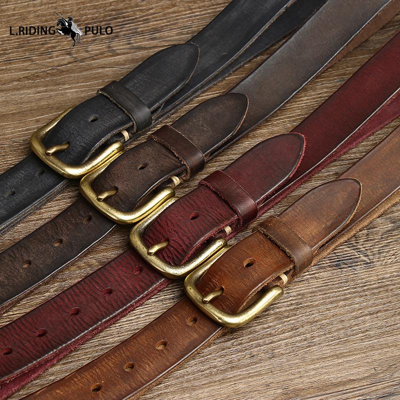 Handmade Leather Belt Genuine Leather Pin Buckle Top Layer Pure Cowhide Casual Retro Belt