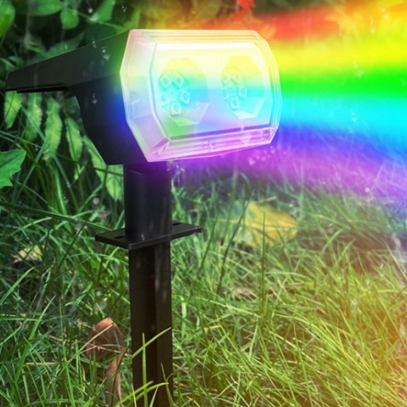 

Солнечный прожектор IP65 Солнечный уличный светильник 10RGB водонепроницаемый садовый светильник 2-в-1 Солнечный прожектор для дворовой лужайки 4pcs