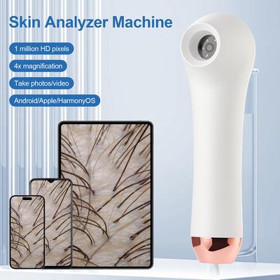 Détecteur portable de follicules pileux et de cuir chevelu Grossissement 4X Loupe à pores Analyseur de testeur de peau du visage Machine de diagnostic des cheveux et du cuir chevelu