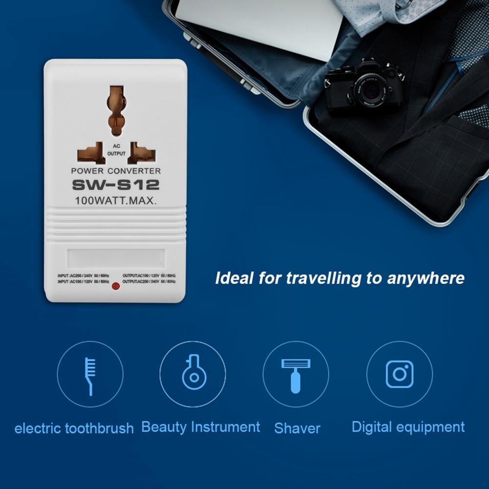 100W Leistungs-Aufwärts-Abwärtswandler 110V auf 220V Reiseadapter Stromwandler Spannungsanpassung