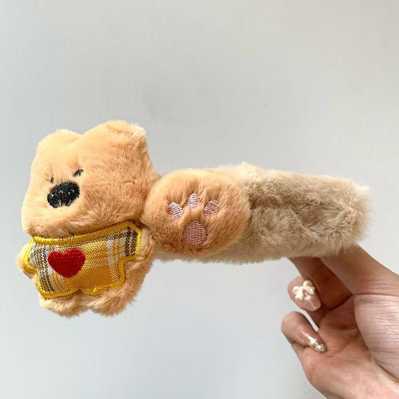 Schneebär Plüsch Haarspange – Niedliches Mori Girl Entenschnabel Haaraccessoire