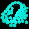 TWINKLING Loose Round Glow In The Dark Beads, Round Glass Beads, Luminous Solar Stones Beads, Round Glowing Beads with Hole for DIY Crafts Bracelets