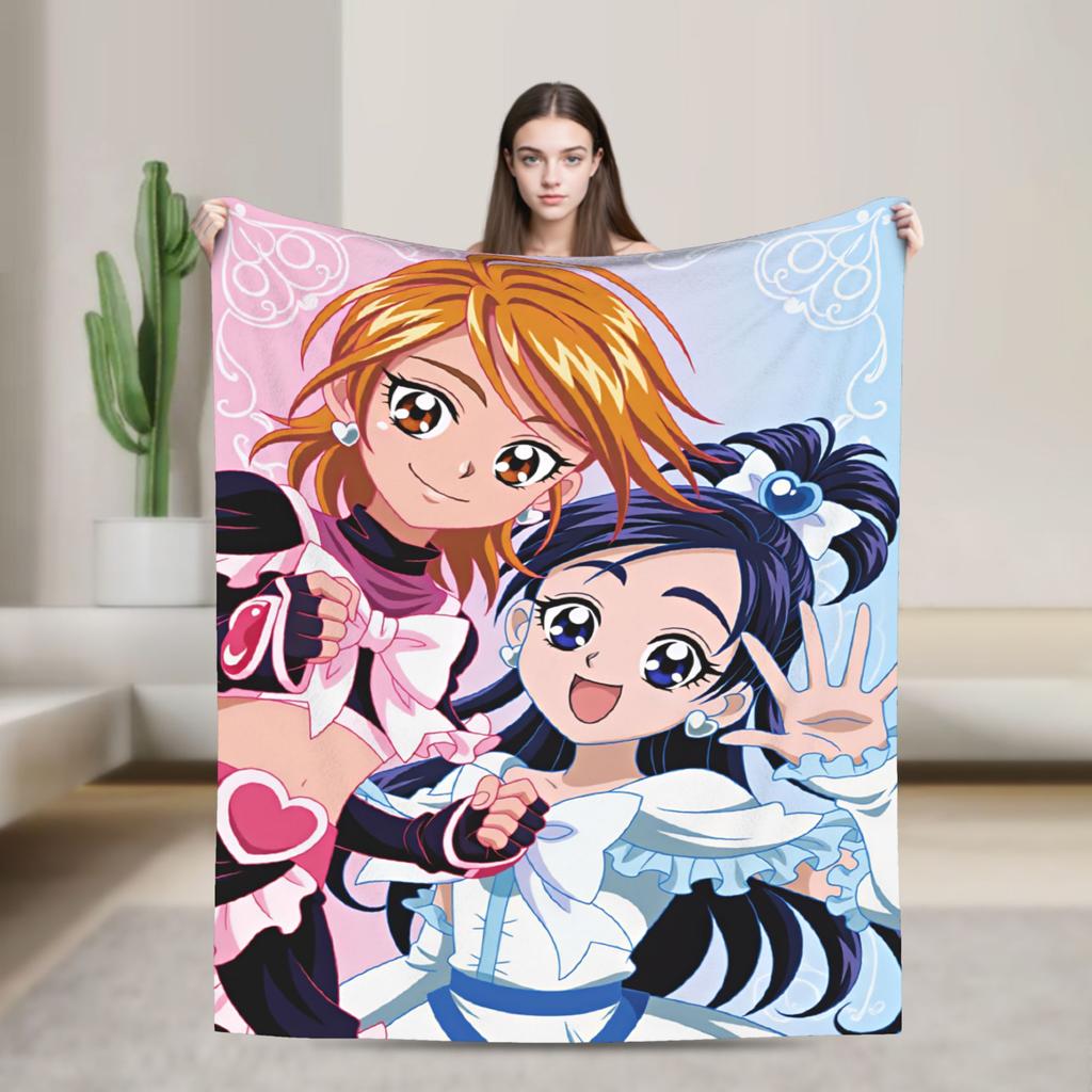 Anime Precure Flannel Blanket Winter Warm Soft Throw Blanket for Kids Adult Bedroom Comfortable Bedspread Sofa Bed Cover