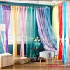 Solid Color Semi Transparent Voile Sheer Tulle Curtains Rod Pocket Colorful Curtains for Bedroom and Living Room
