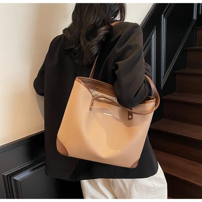 Mattierte Retro-Tasche Damen große Kapazität 2025 neu Frühling und Sommer vielseitig lässige Schulter-Einkaufstasche Tragetasche