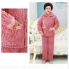 Mother Quilted Pajamas Three-layer Thick Coral Fleece Home Service Women's Plus Size Pajamas Set
