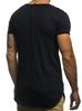 Men's Casual Patchwork Frayed Hem Round Neck Short Sleeve T-shirt