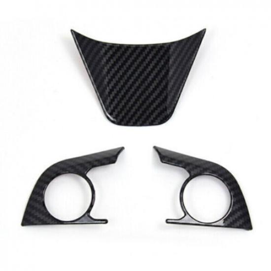 3PCS For Toyota Camry 2018- Steering Wheel Button Carbon Fiber Frame Trim