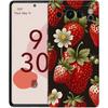 Luxury Phone Case For Google Pixel 10 9 8 9A 8A 7 7A 6 Pro XL 6A 5G Black Soft Back TPU Cover Summer Strawberry Flowers Print