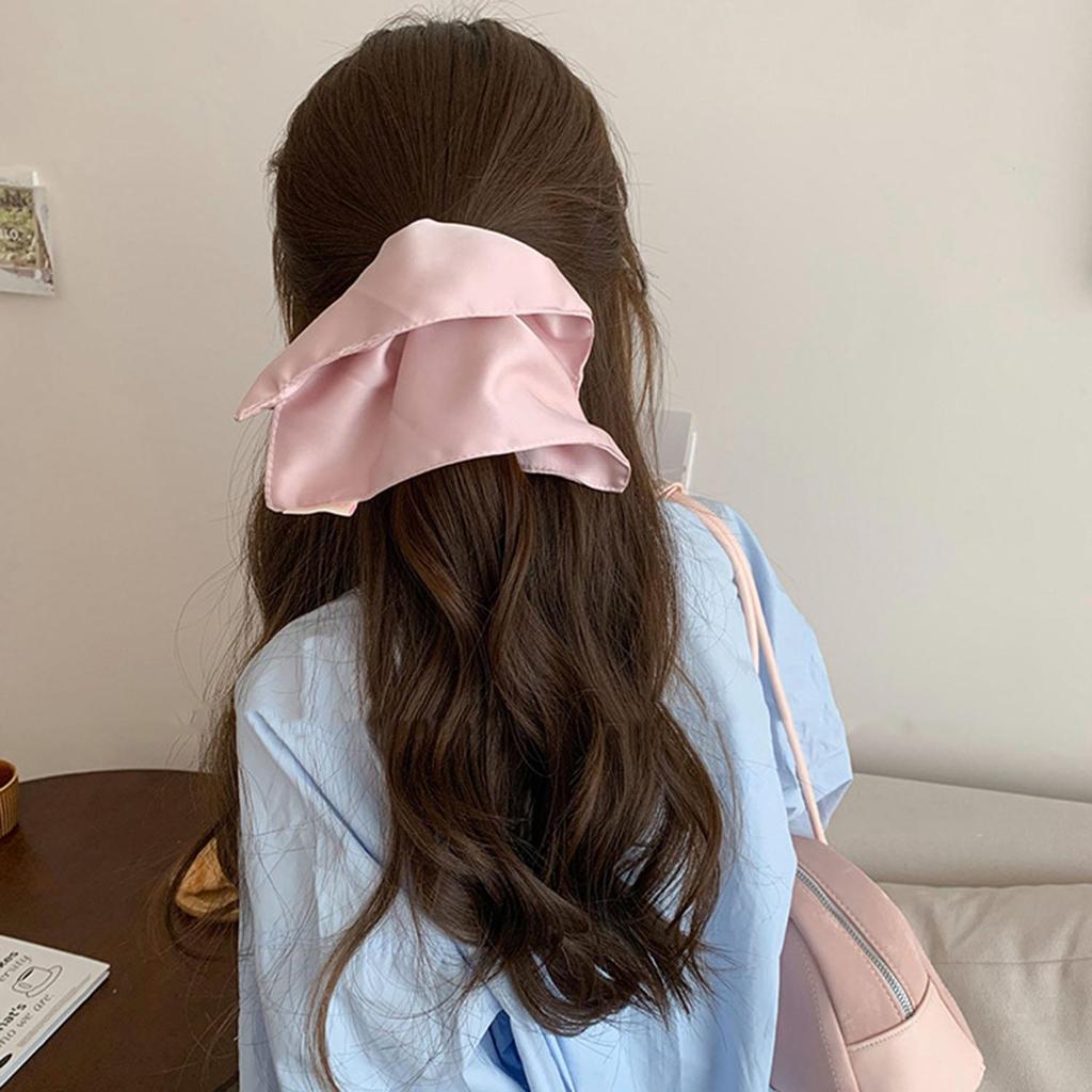 Satin Silk Square Scrunchies Elastic Hair Bands Women Girls Sweet Ponytail Holder Large Hair Ties Rope Headwear Hair Accessories