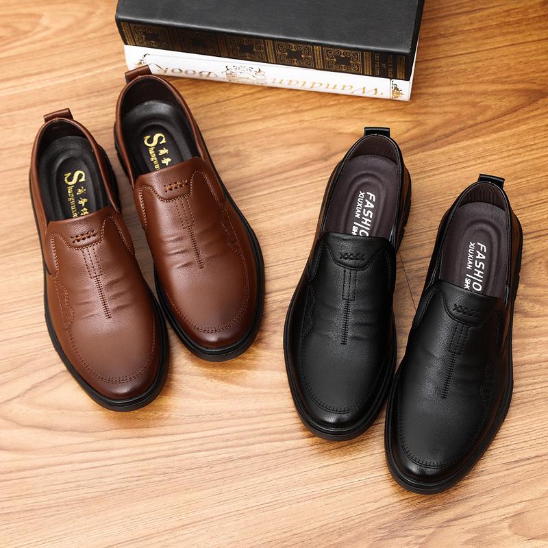 Men's Formal Soft Bottom Leather Dress Shoes - Height Increasing, British Style, Casual Suit