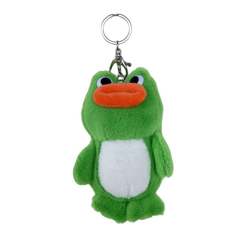 Ins Cute Cute Frog Cartoon Doll Wedding Throw Student Couple Schoolbag Keychain Plush Doll Pendant