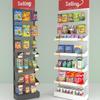 Verstellbares Snack- und Kaugummi-Displayregal mit Haken