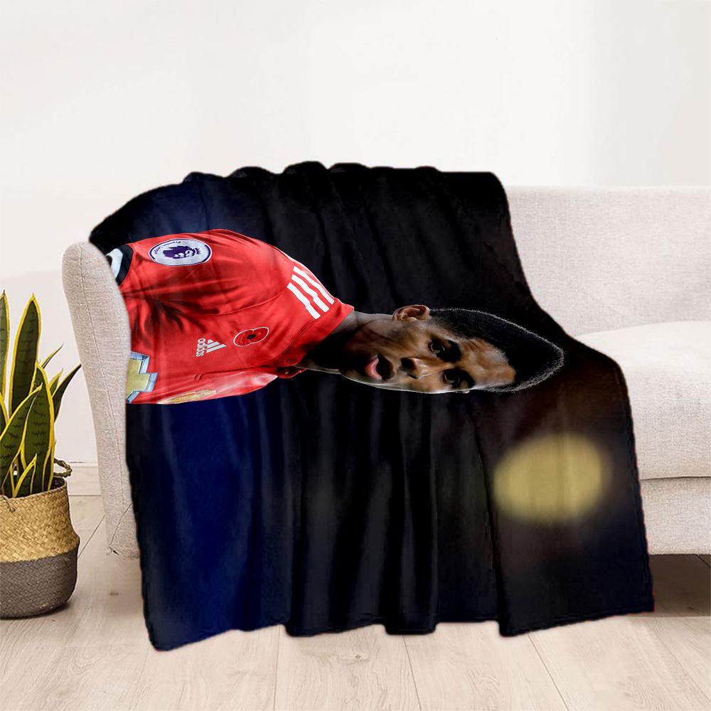 Manchester United's Rashford Applauds Fans Blanket Soft & Cozy Suitable for Bedding Couch Livingroom Four Seasons Multipurpose Modern Style